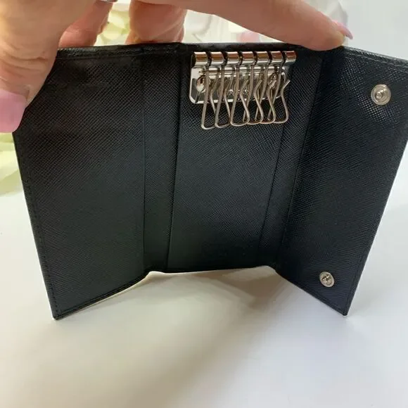 Authentic Prada Saffiano Leather 6 Key Wallet Black - Picture 9 of 14